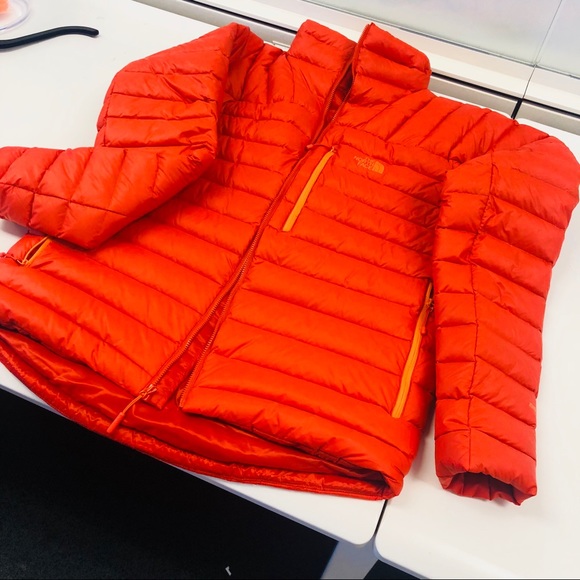 north face orange puffer